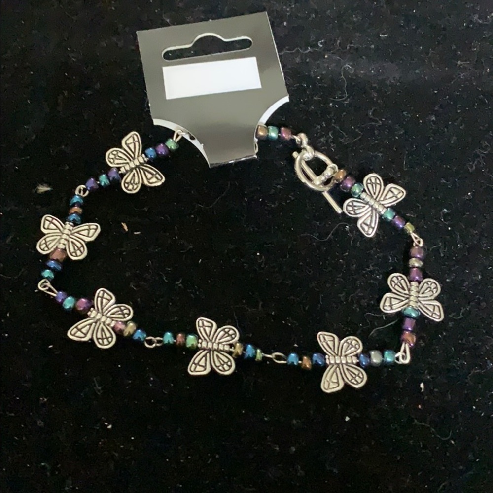 Butterfly beaded bracelet